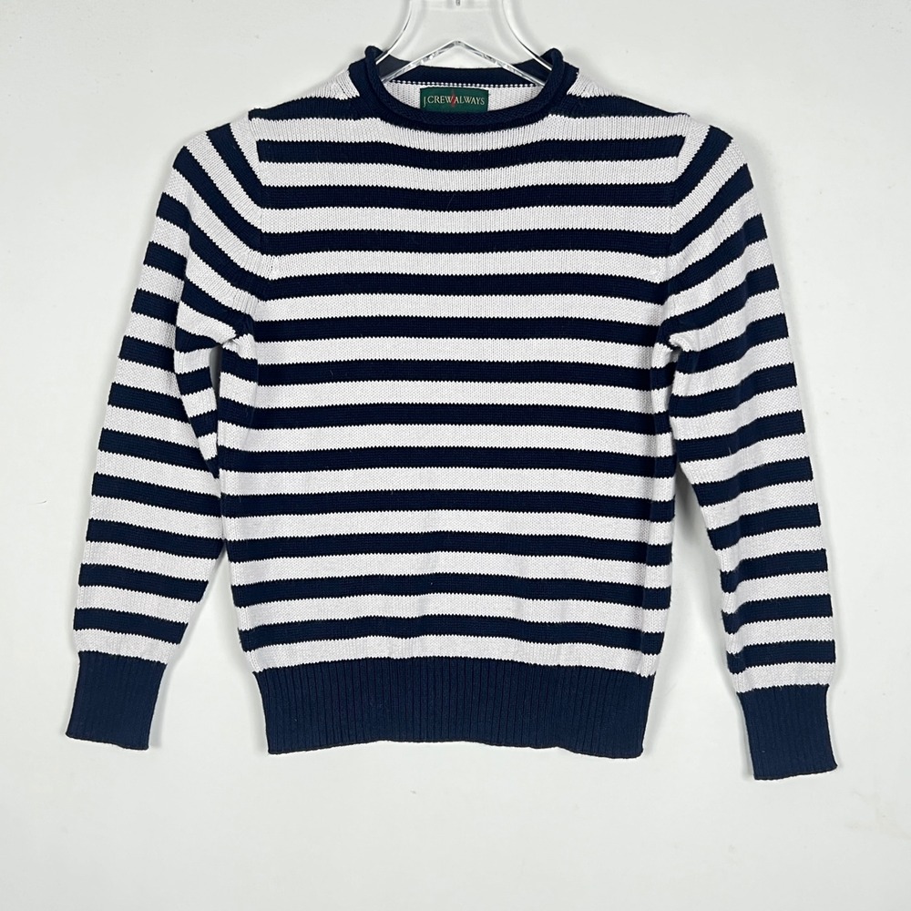 J Crew Sweater Boys Girls Kids Size 10 Striped Crewneck Nautical Prep